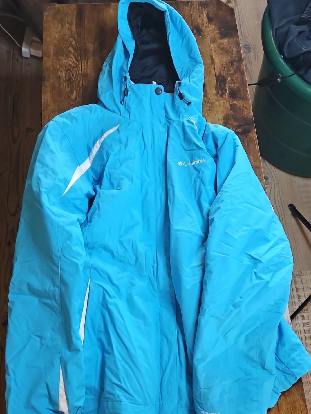 Columbia Turquoise Hooded Winter Jacket With Liner